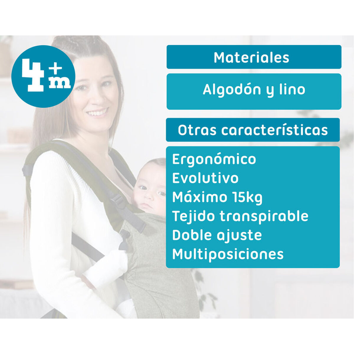 Baby Carrier Backpack Green + 4 Years 15 kg