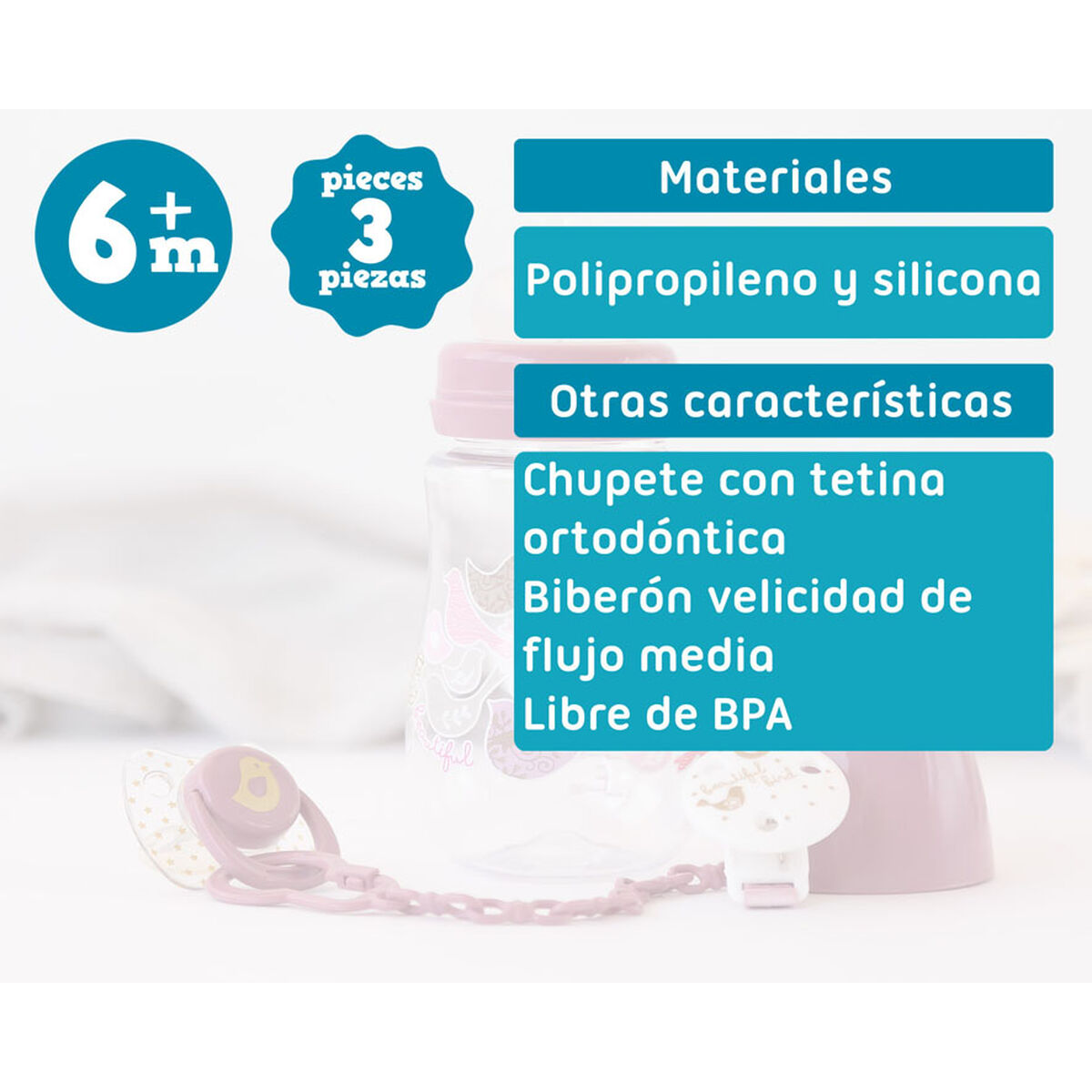 Baby’s bottle 250 ml Pink