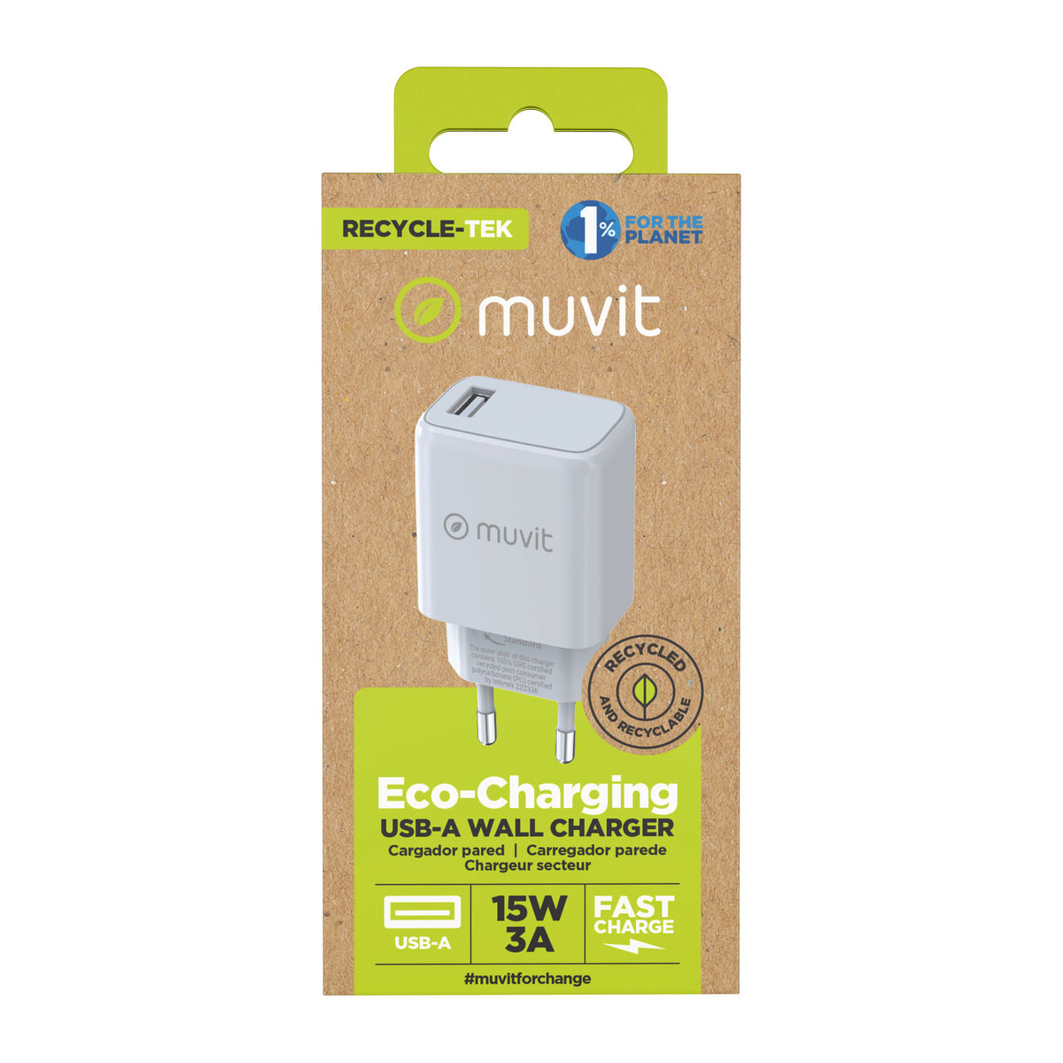 Wall Charger Muvit MCACC0002 White 12 W