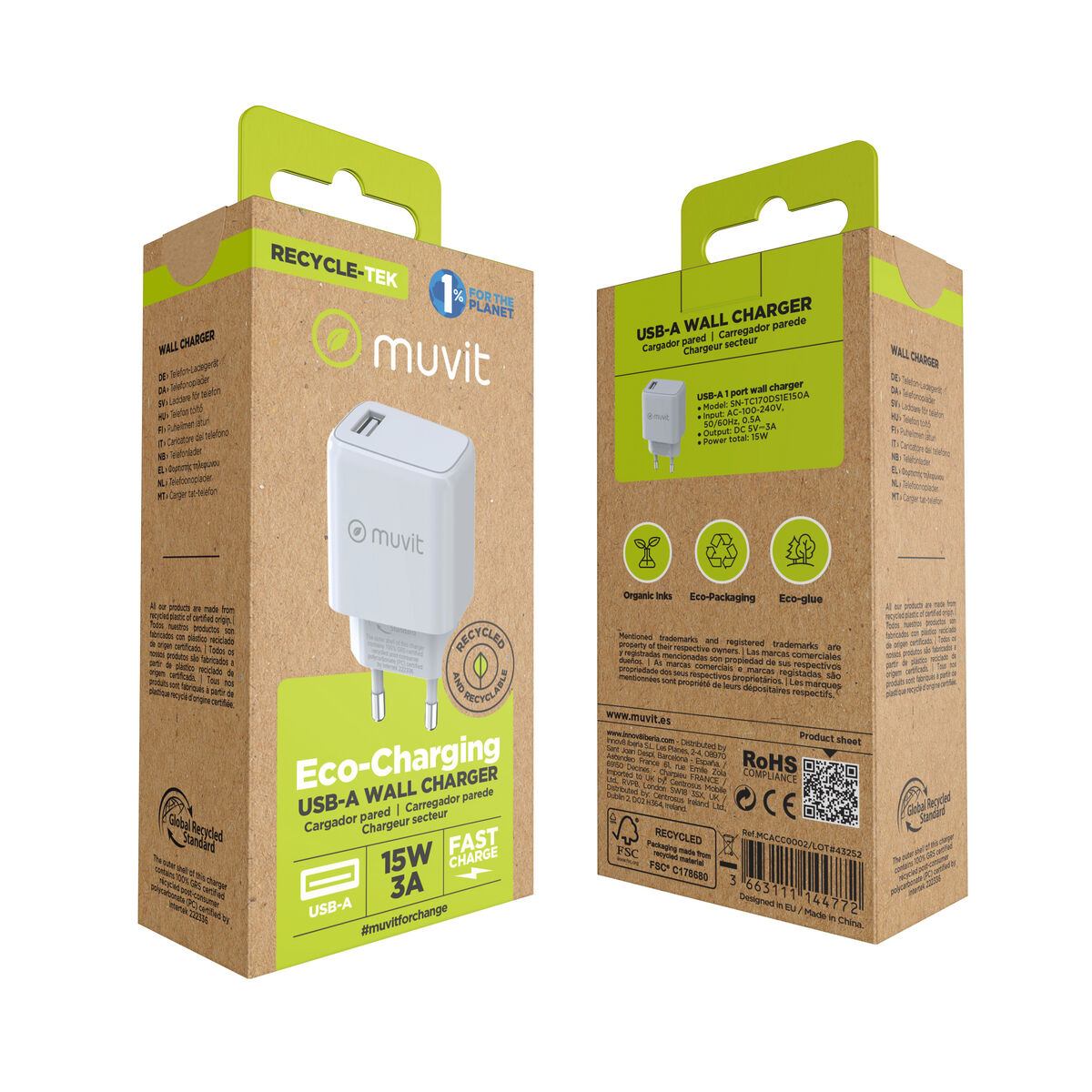 Wall Charger Muvit MCACC0002 White 12 W