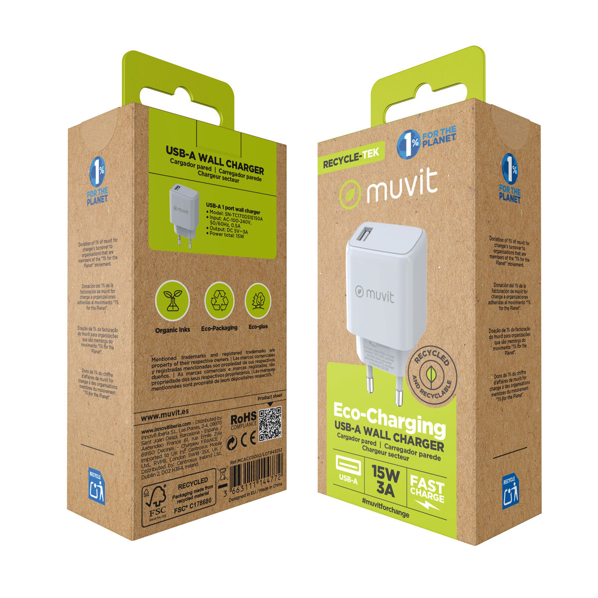 Wall Charger Muvit MCACC0002 White 12 W