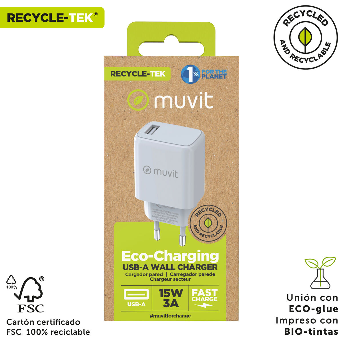 Wall Charger Muvit MCACC0002 White 12 W