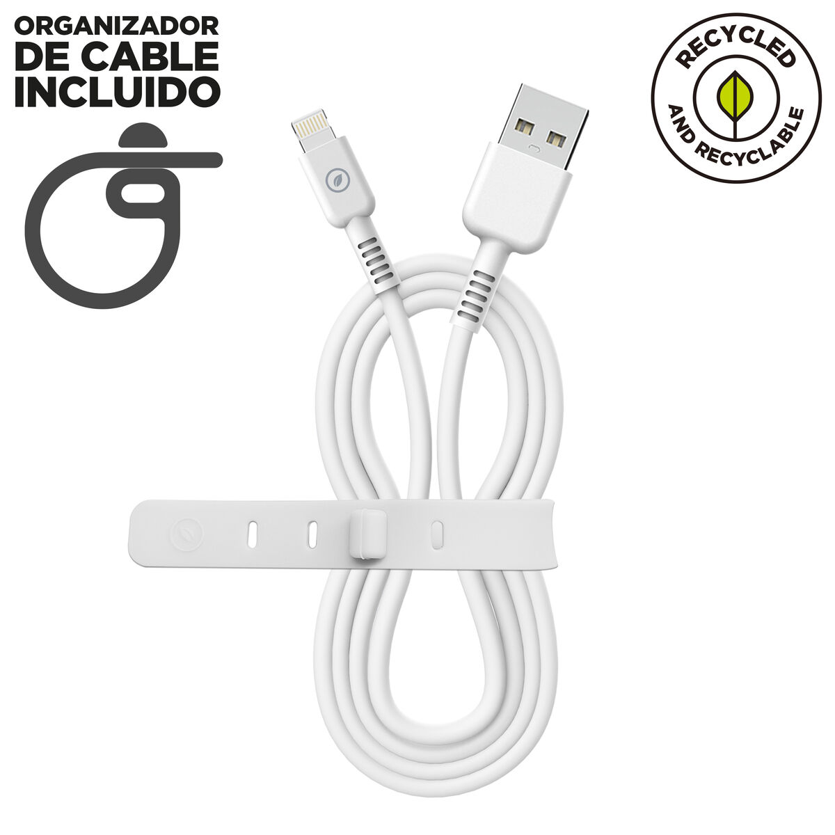USB to Lightning Cable Muvit for Change White