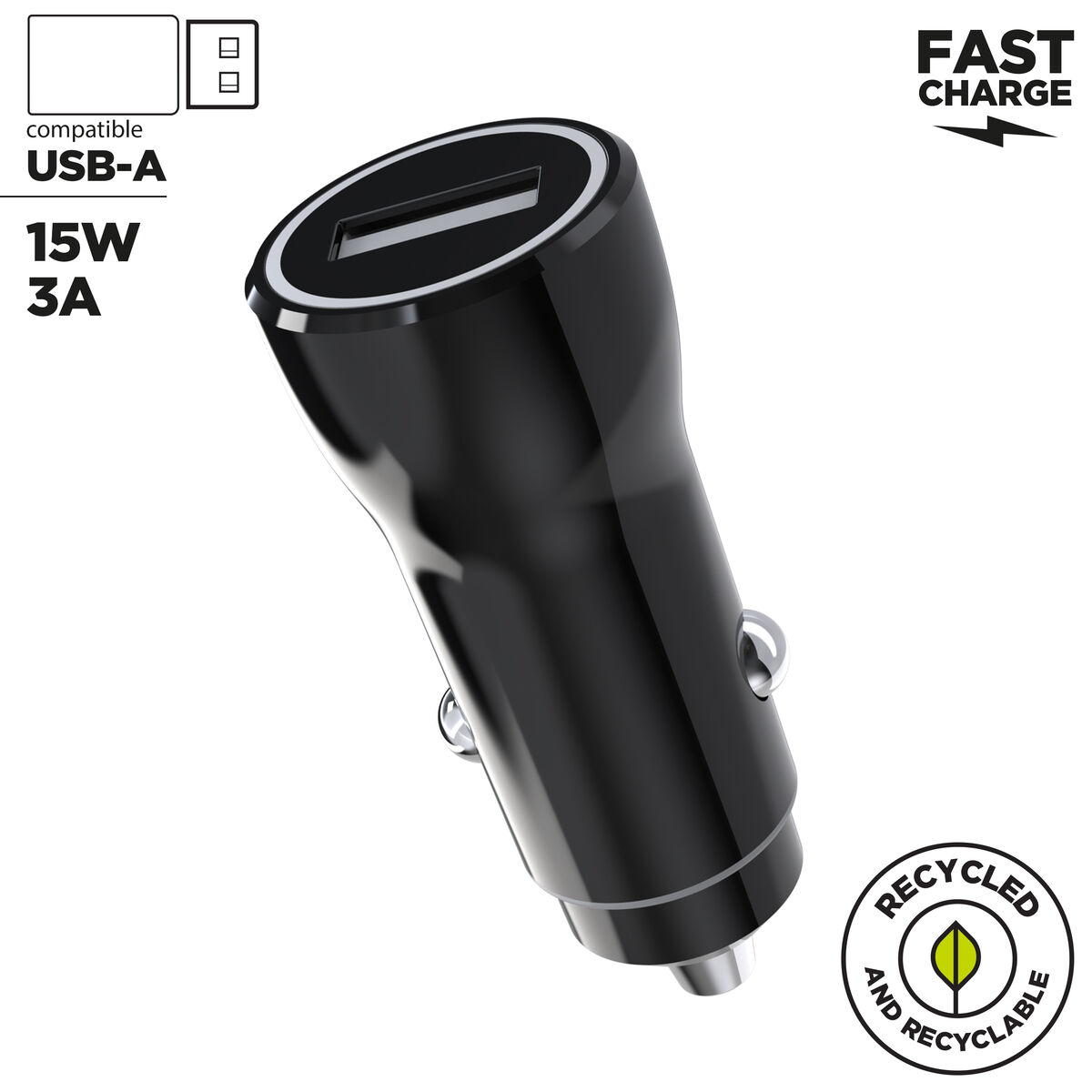 Car Charger Muvit Black 12 W