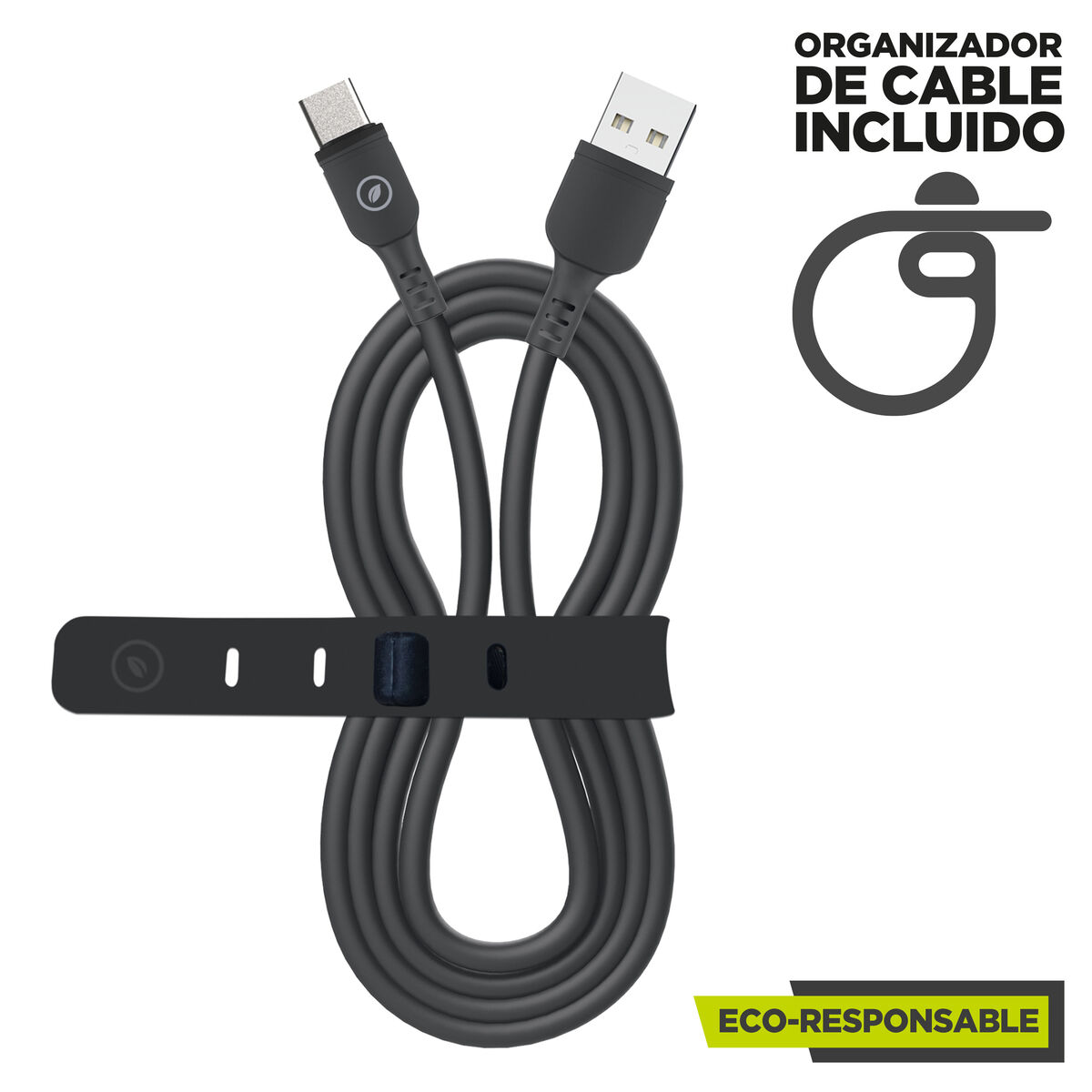 USB to Lightning Cable Muvit for Change Black 1,2 m