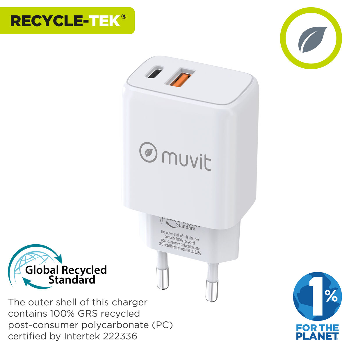 Wall Charger Muvit for Change White 18 W 20 W