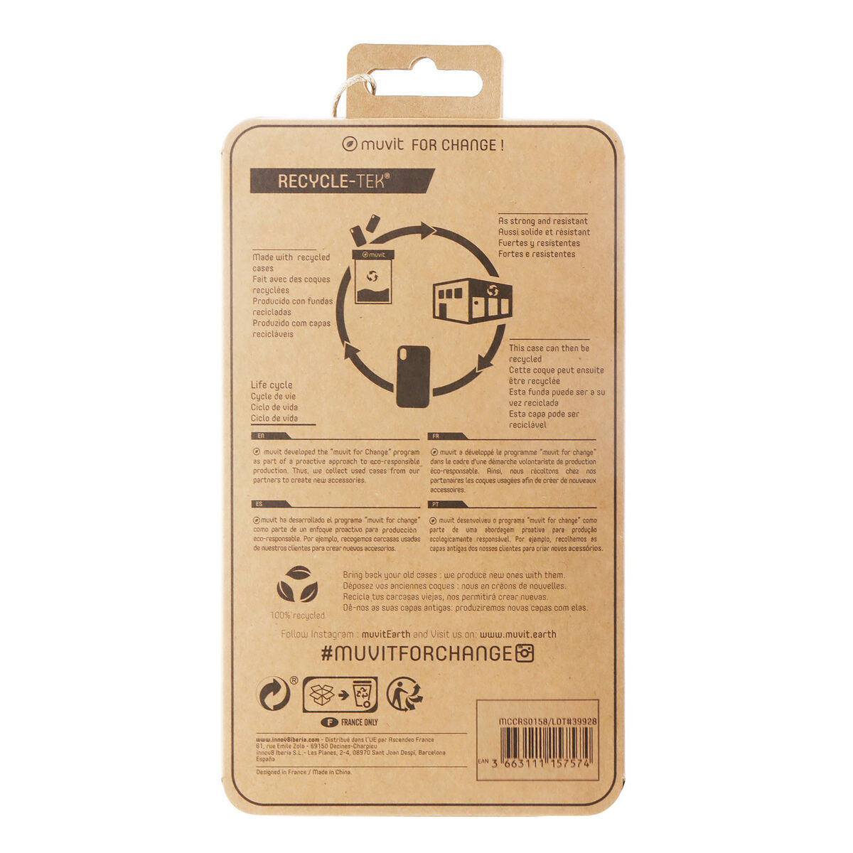 Mobile cover Muvit for Change iPhone 13 Black