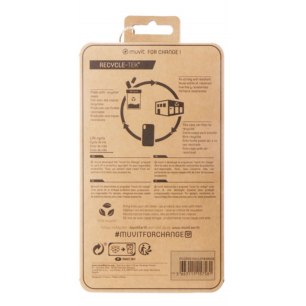 Mobile cover Muvit for Change iPhone 13 Pro Black