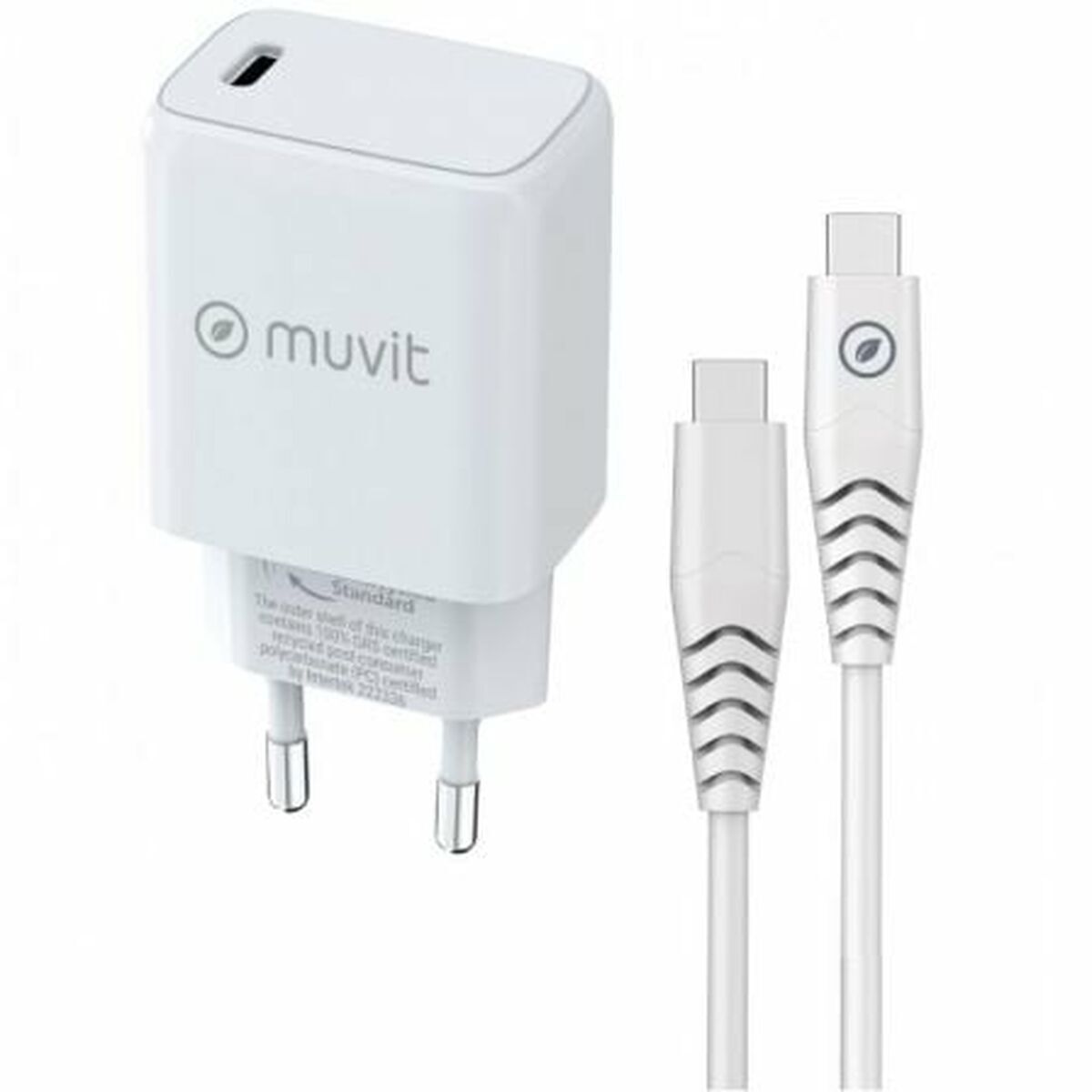 Wall Charger + USB-C Cable Muvit White 20 W Wall Charger + USB-C Cable Muvit White 20 W