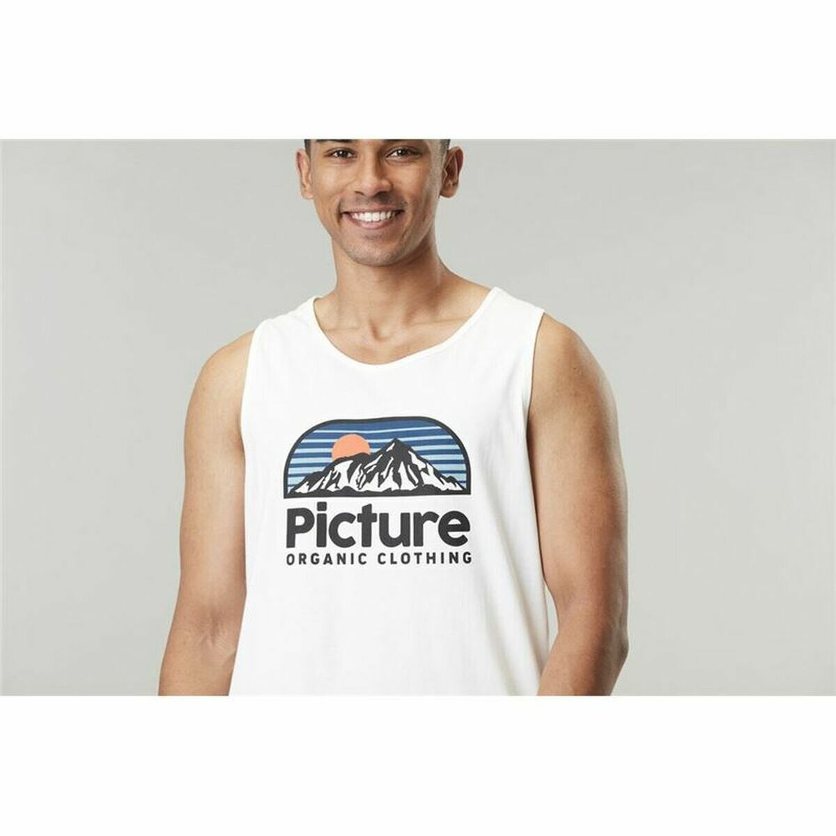 Men’s Sleeveless T-shirt Picture Authentic Tank B White