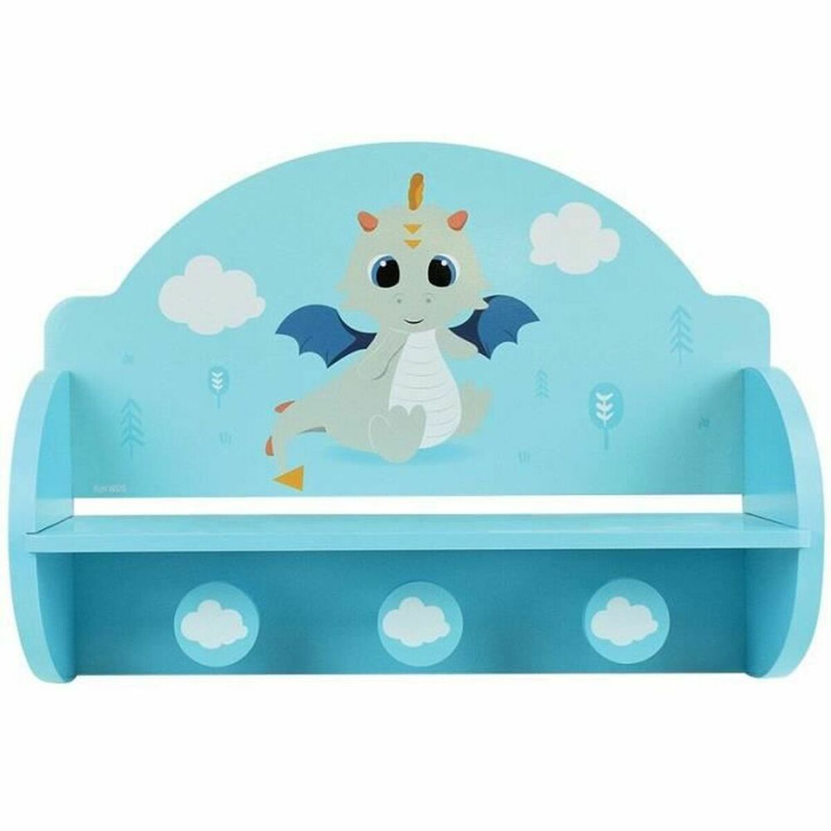 Wall mounted coat hanger Fun House Blue MDF Wood (33 x 46 x 15 cm) Wall mounted coat hanger Fun House Blue MDF Wood (33 x 46 x 15 cm)