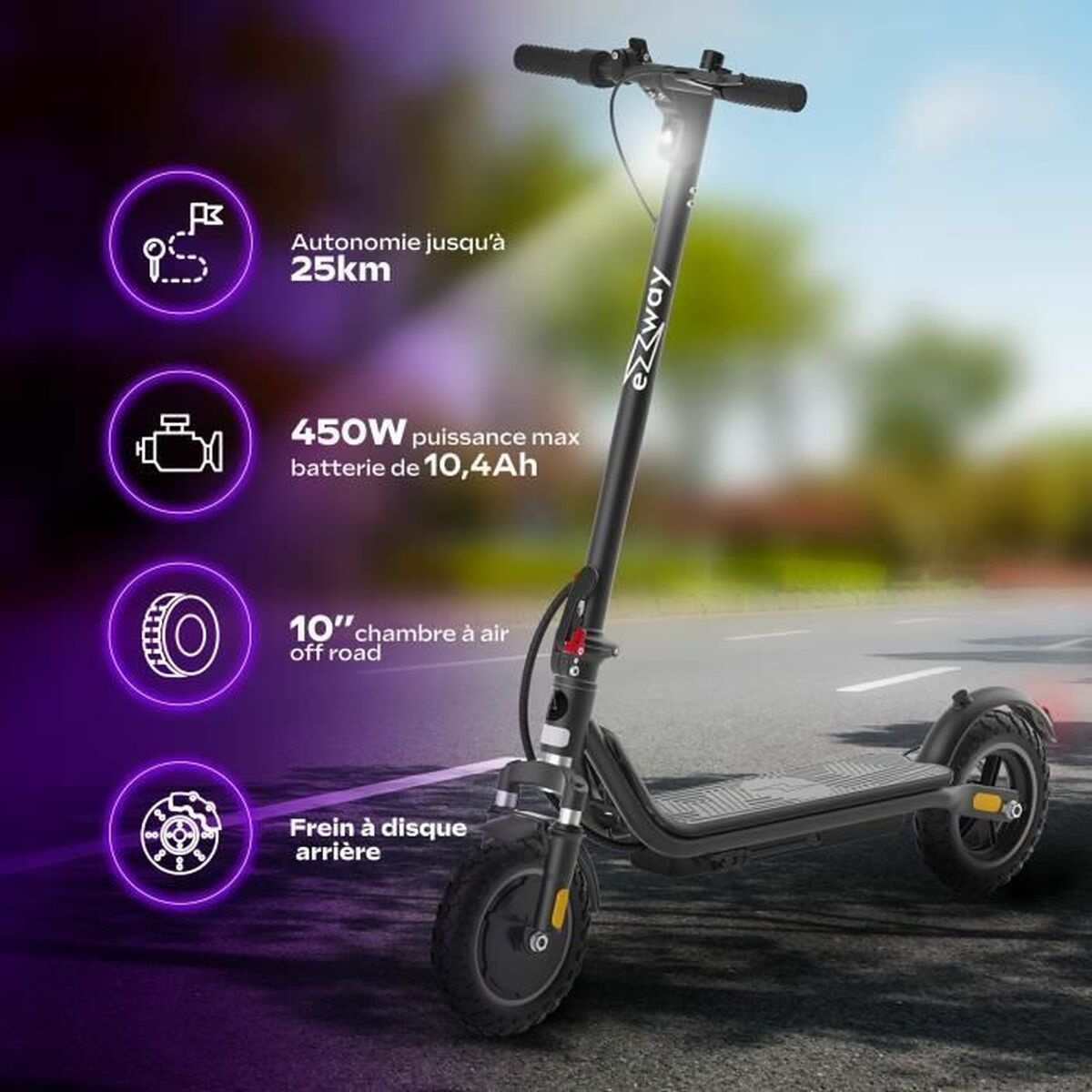 Electric Scooter EZWAY Black 450 W 25 km/h