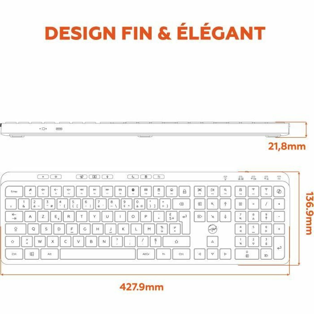 Keyboard Mobility Lab KP450W Black Grey