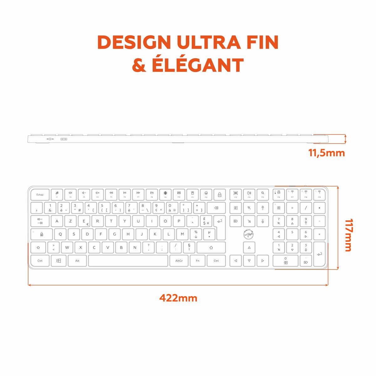 Keyboard Mobility Lab KMP2000W White