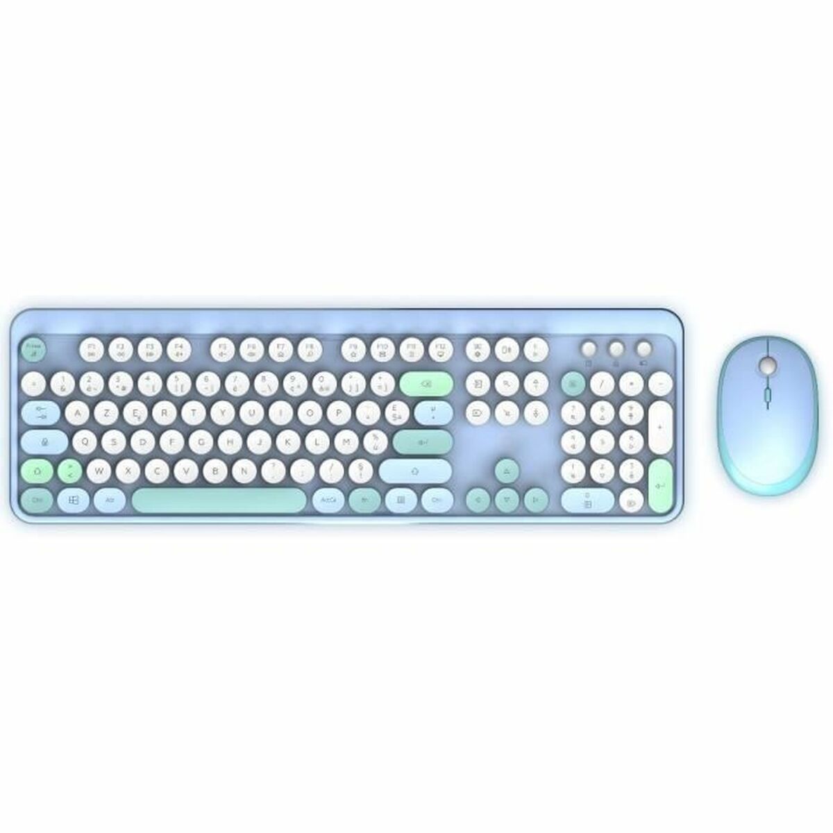 Keyboard and Mouse Mobility Lab Pure Color Blue Azerty French Keyboard and Mouse Mobility Lab Pure Color Blue Azerty French