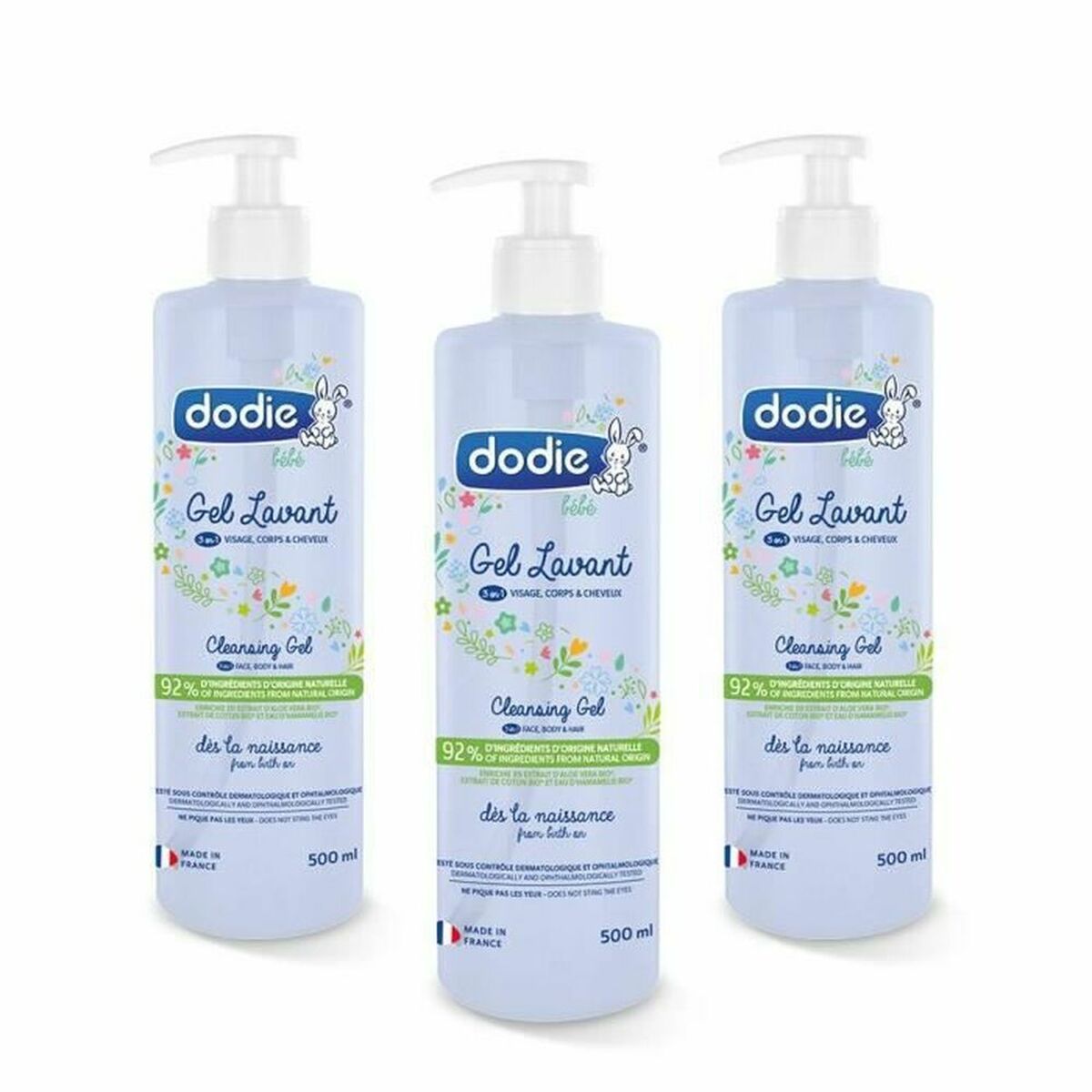 Shower Gel Dodie 500 ml 3 Pieces (3 Units)