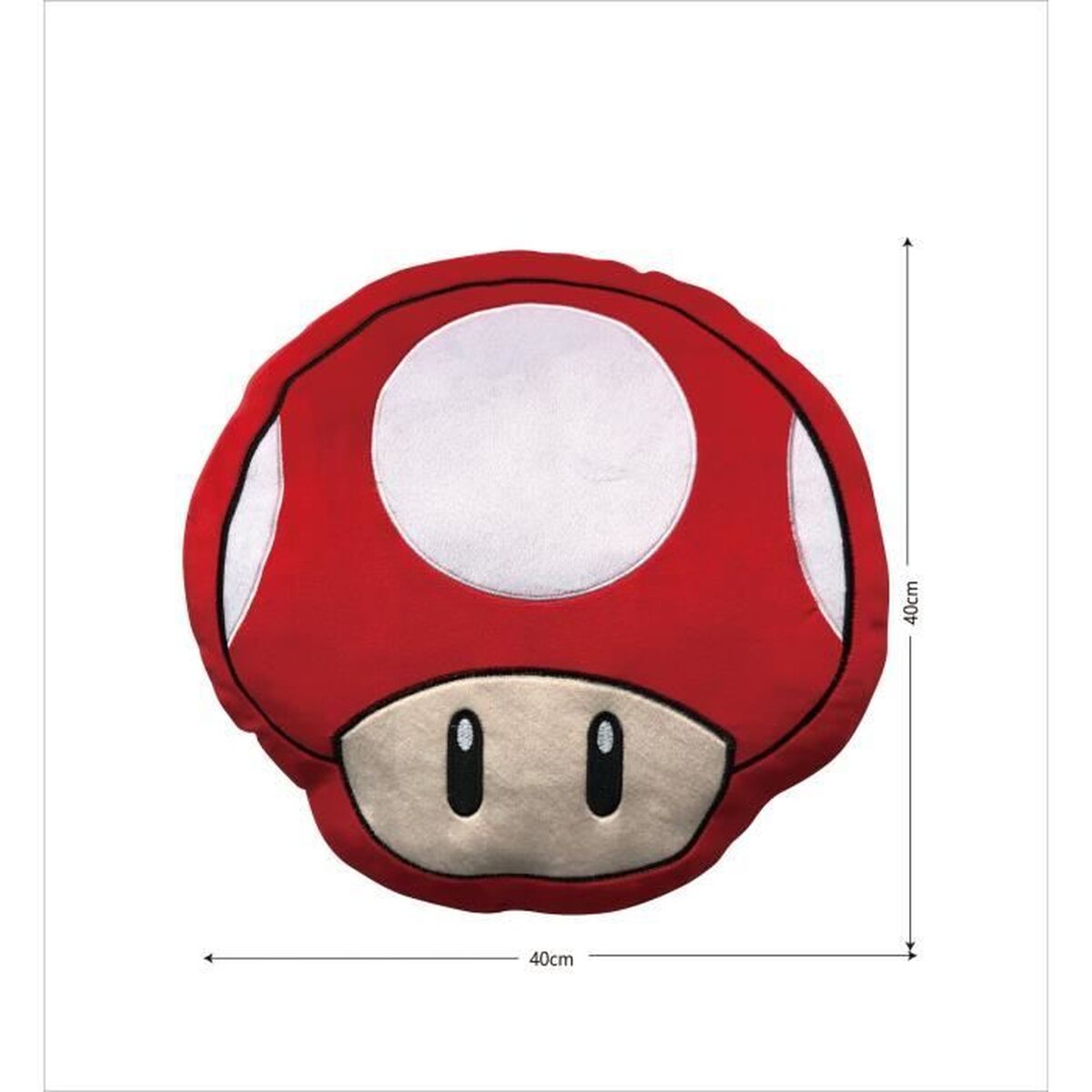Cushion Mario Bros 43 x 3 x 43 cm White Red Polyester Mushroom