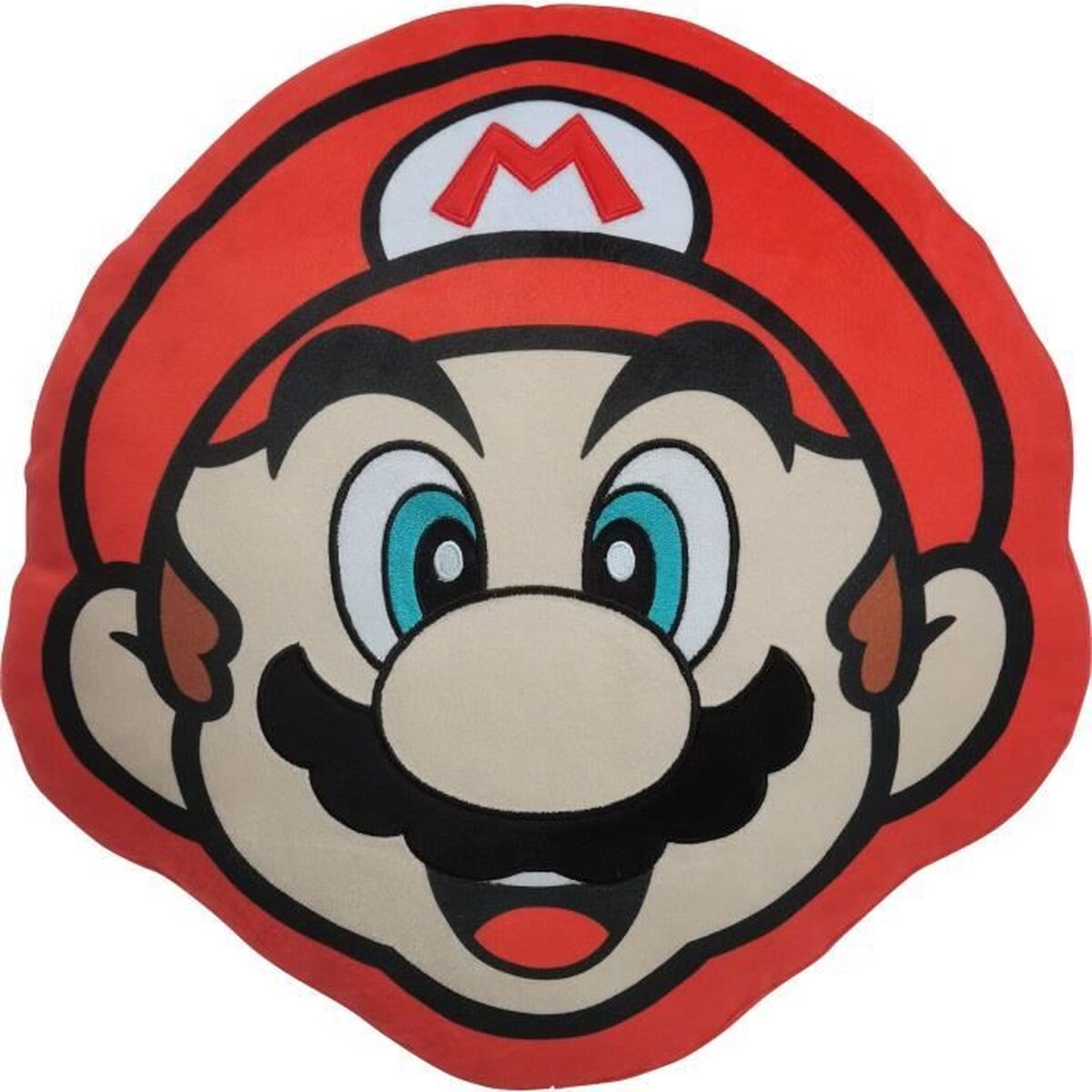 Cushion Mario Bros 41 x 3 x 41 cm Blue White Brown Black Red Beige Polyester Face Cushion Mario Bros 41 x 3 x 41 cm Blue White Brown Black Red Beige Polyester Face