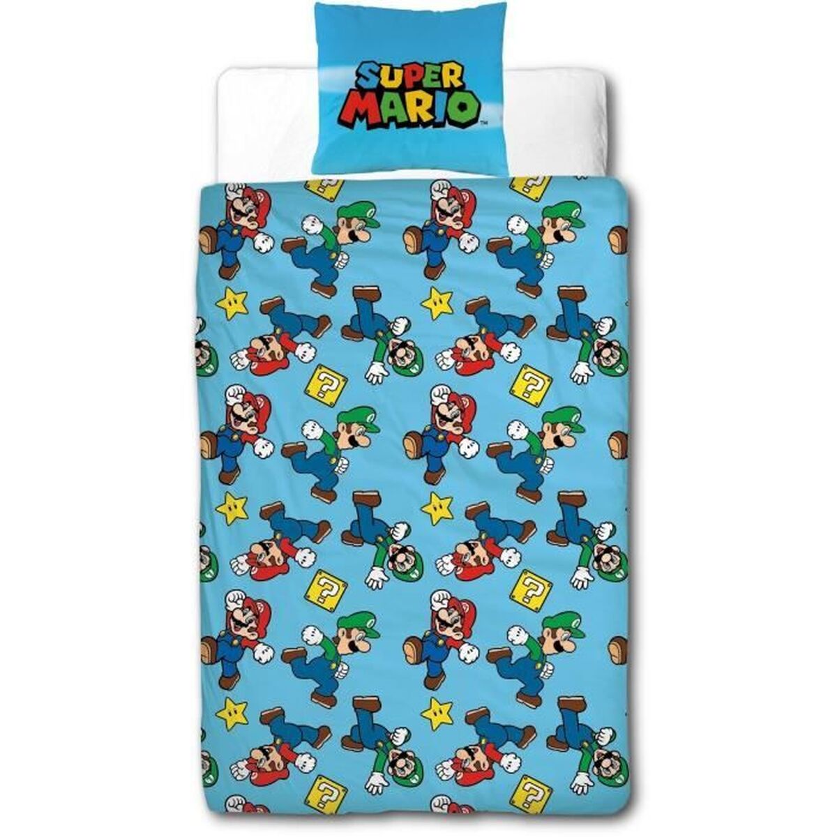 Duvet cover set Mario Bros Multicolour Double 2 Pieces