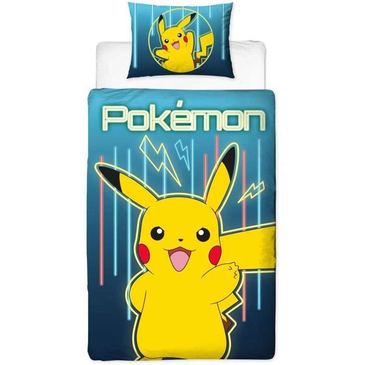 Duvet cover set Pokmon Yellow Double 2 Pieces