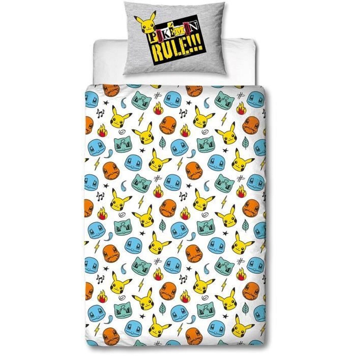 Duvet cover set Pokmon Grey Double 2 Pieces