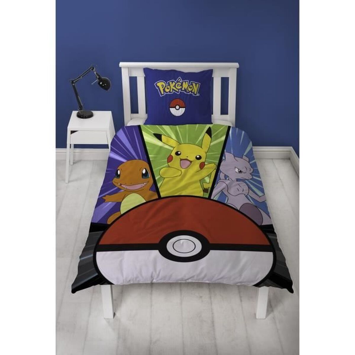 Duvet cover set Pokmon Yellow White Red Double 2 Pieces