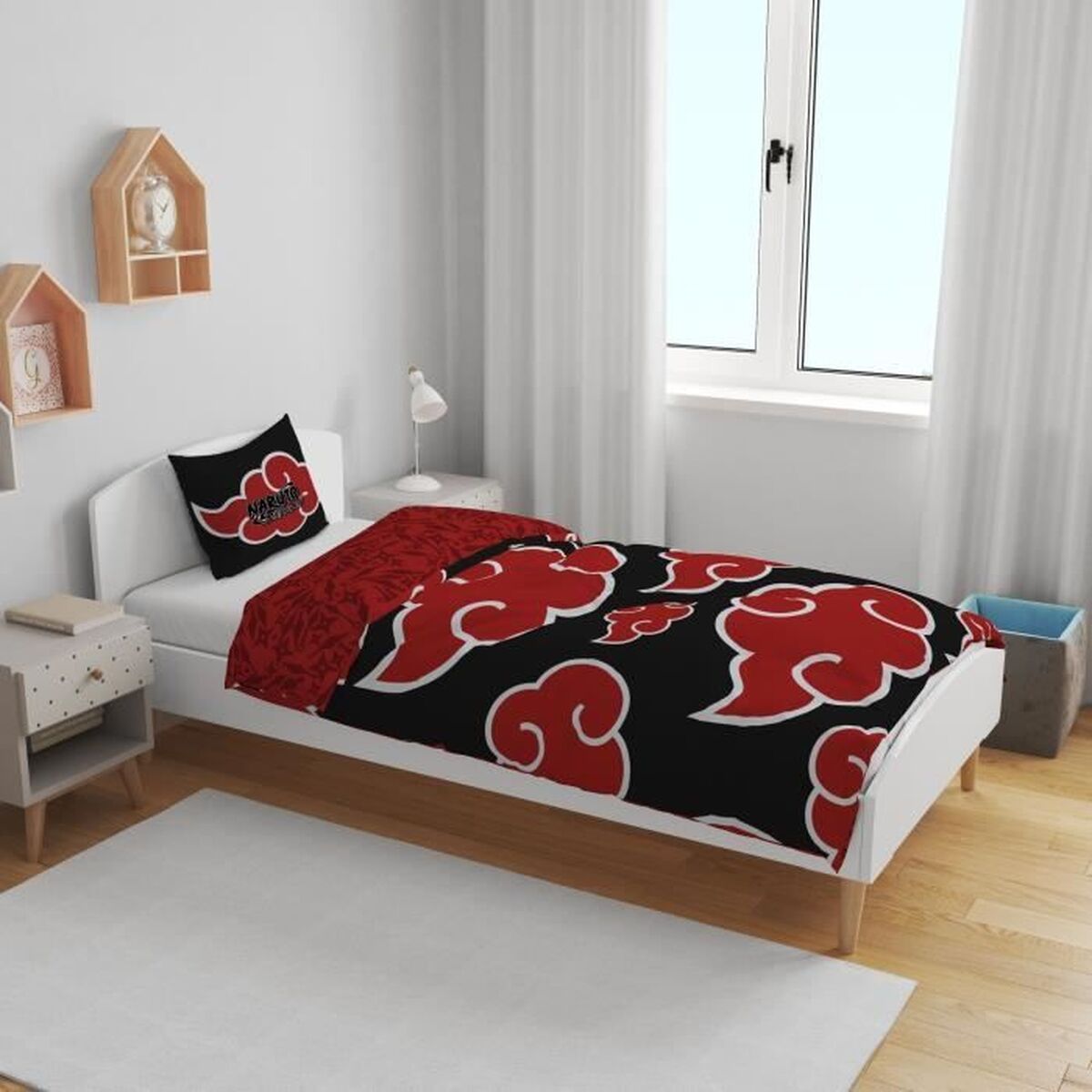 Duvet cover set Naruto 25 x 4 x 30 cm Black Red Double 2 Pieces