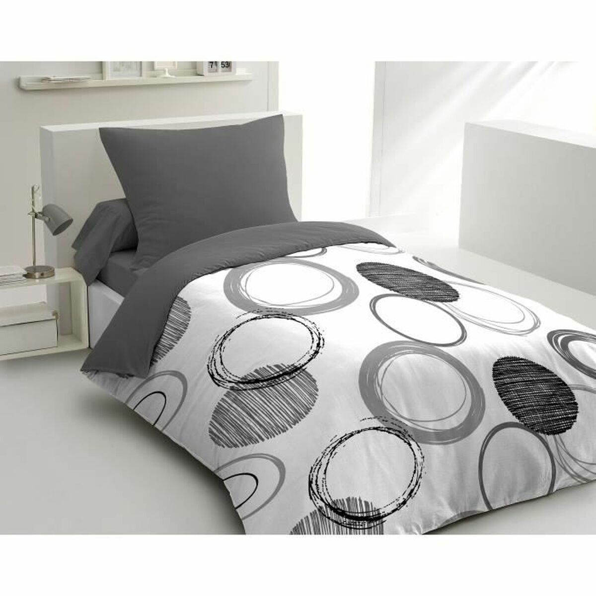 Nordic cover HOME LINGE PASSION Audace Grey Light grey 140 x 200 cm