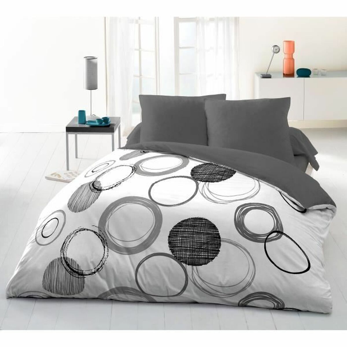 Nordic cover HOME LINGE PASSION Audace Grey Light grey 240 x 260 cm
