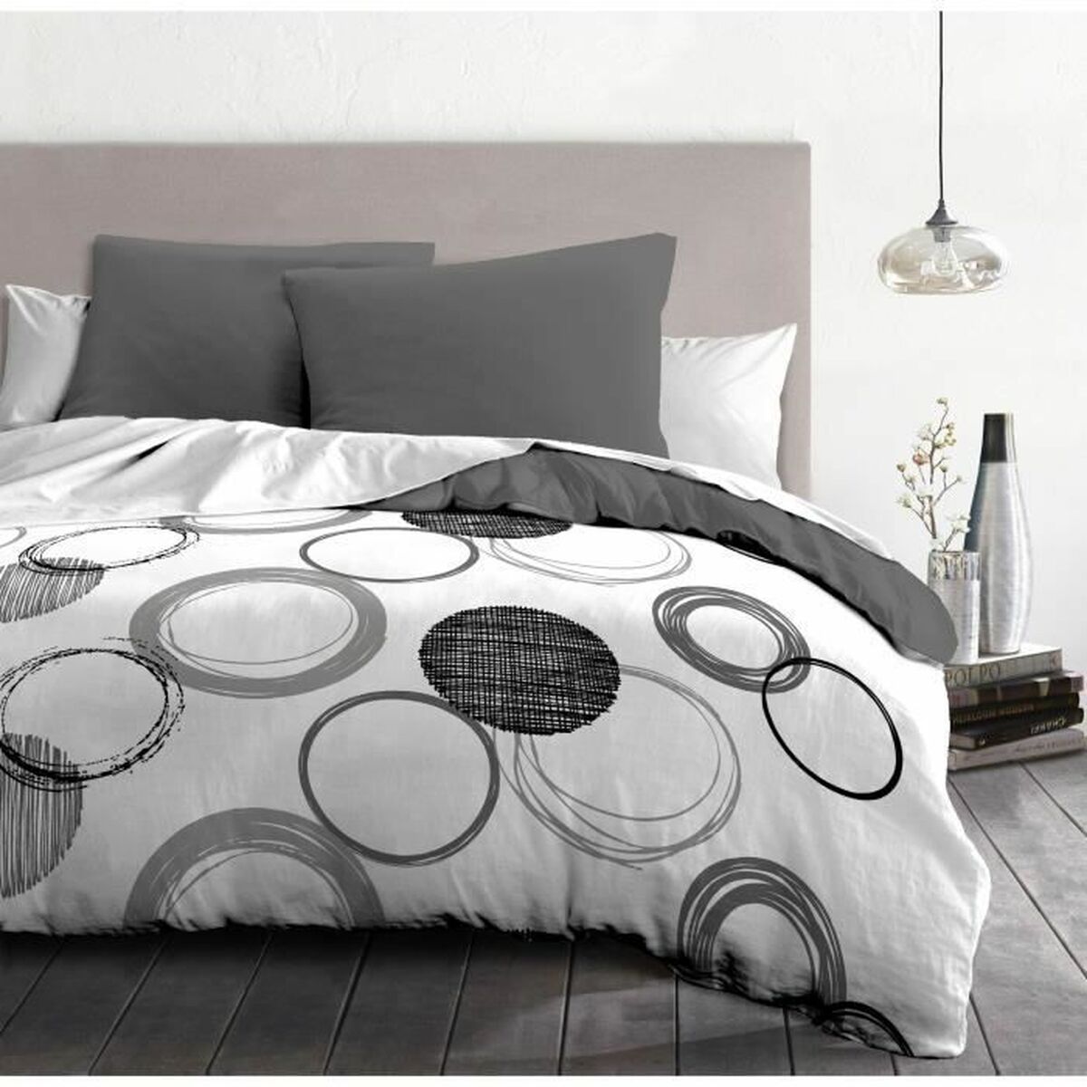 Nordic cover HOME LINGE PASSION Audace Grey Light grey 240 x 260 cm