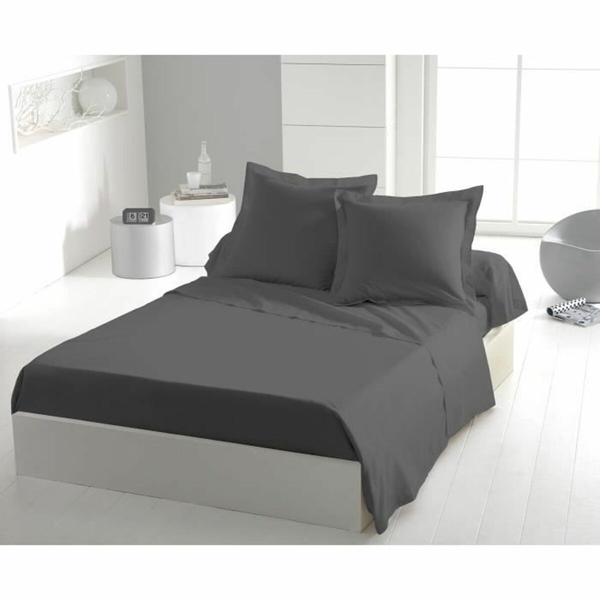 Bedding set HOME LINGE PASSION Flat sheet Grey Single bed 180 x 290 cm Bedding set HOME LINGE PASSION Flat sheet Grey Single bed 180 x 290 cm