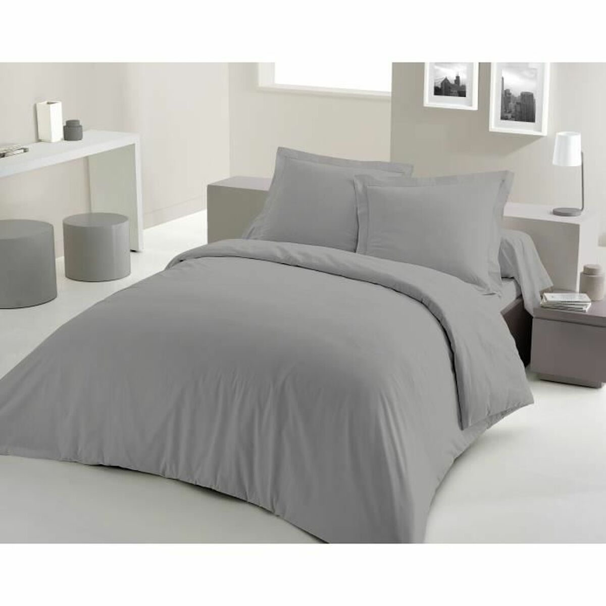 Duvet cover set Lovely Home Grey Light grey 240 x 260 cm Duvet cover set Lovely Home Grey Light grey 240 x 260 cm
