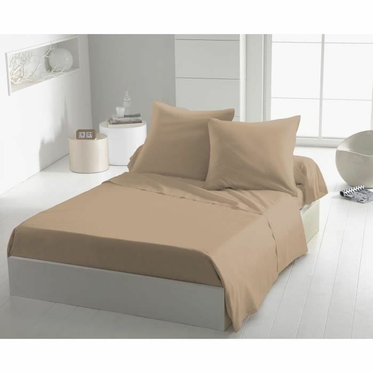 Top sheet HOME LINGE PASSION Beige 180 x 290 cm