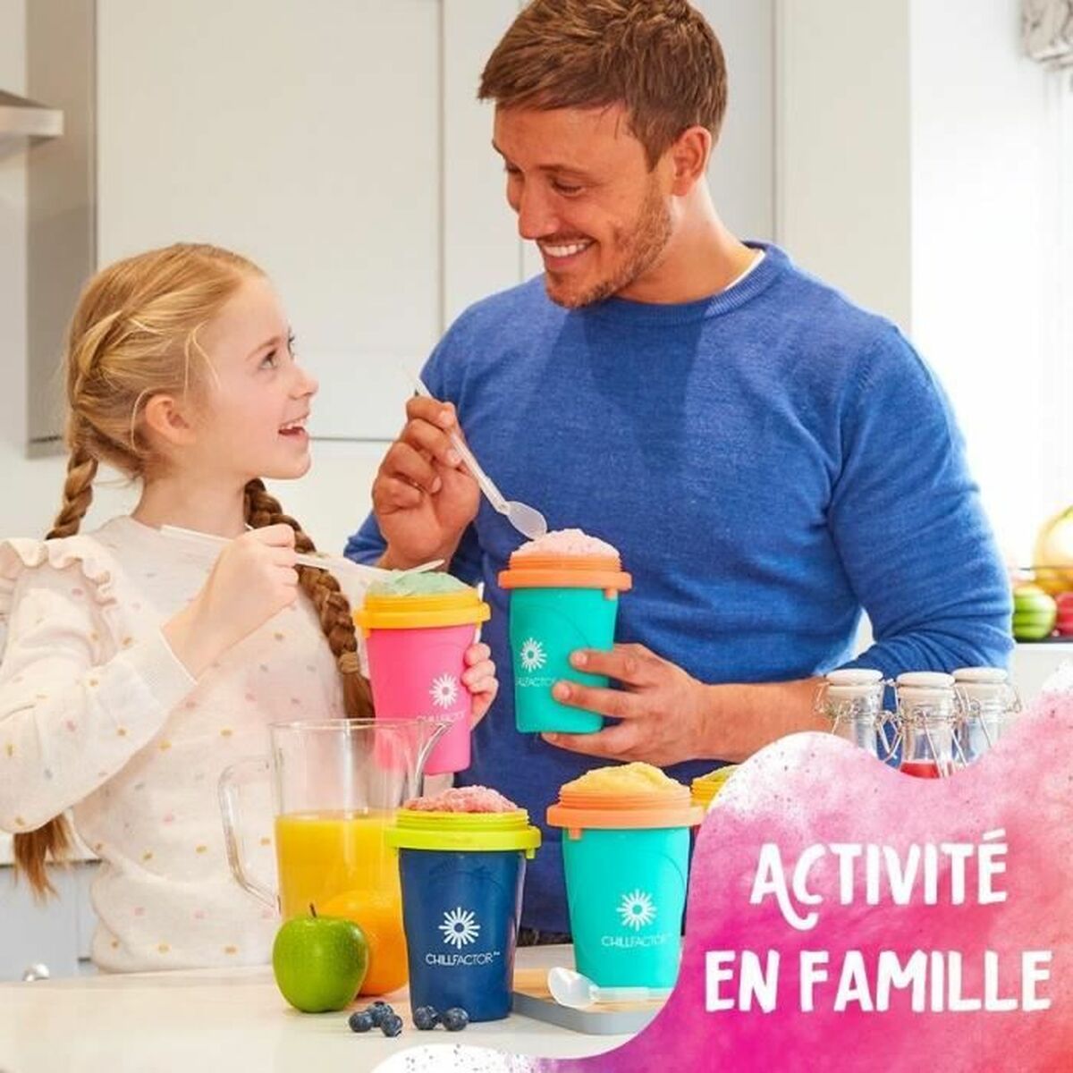 Cup for Making Ice Creams and Slushies with Recipes Bandai Chillfactor Granita Mug Rose Plastic