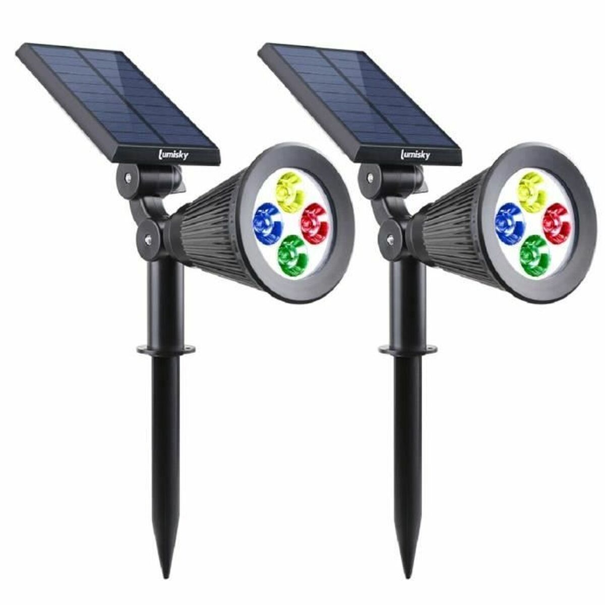Solar lamp Lumisky Black rouge 200 Lm (2 Pieces) (2 Units) Solar lamp Lumisky Black rouge 200 Lm (2 Pieces) (2 Units)