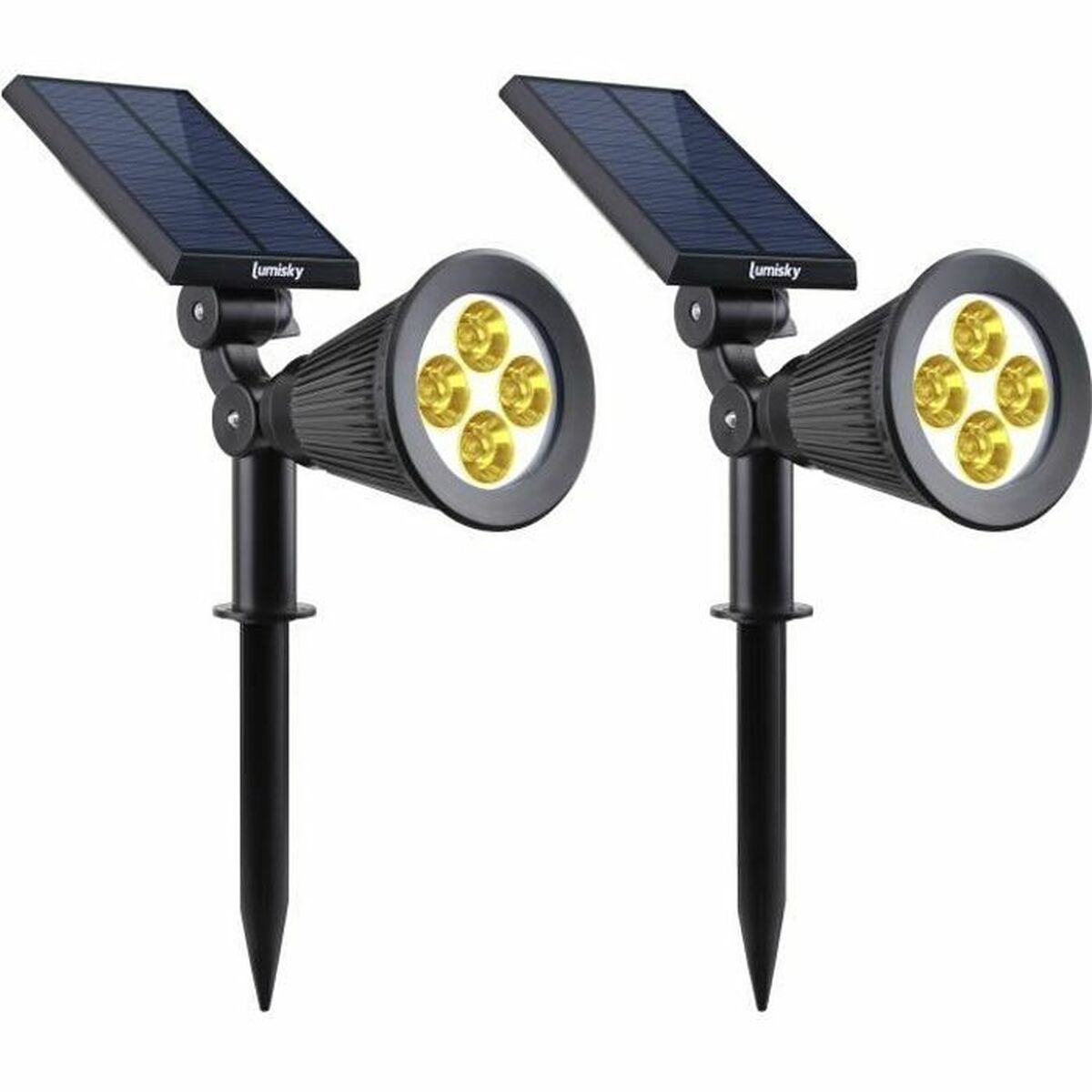 Lamp Lumi Garden Black 5 V 250 Lm (2 Units) Lamp Lumi Garden Black 5 V 250 Lm (2 Units)