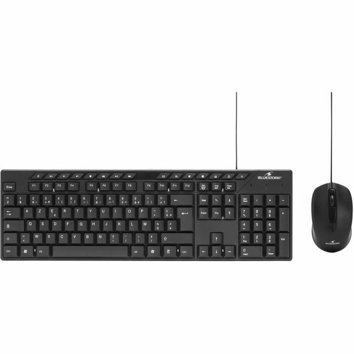 Keyboard and Mouse Bluestork MEDIA OFFICE Black AZERTY Keyboard and Mouse Bluestork MEDIA OFFICE Black AZERTY