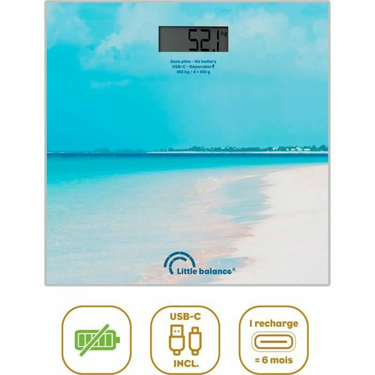 Digital Bathroom Scales Little Balance Caribe Blue Digital Bathroom Scales Little Balance Caribe Blue