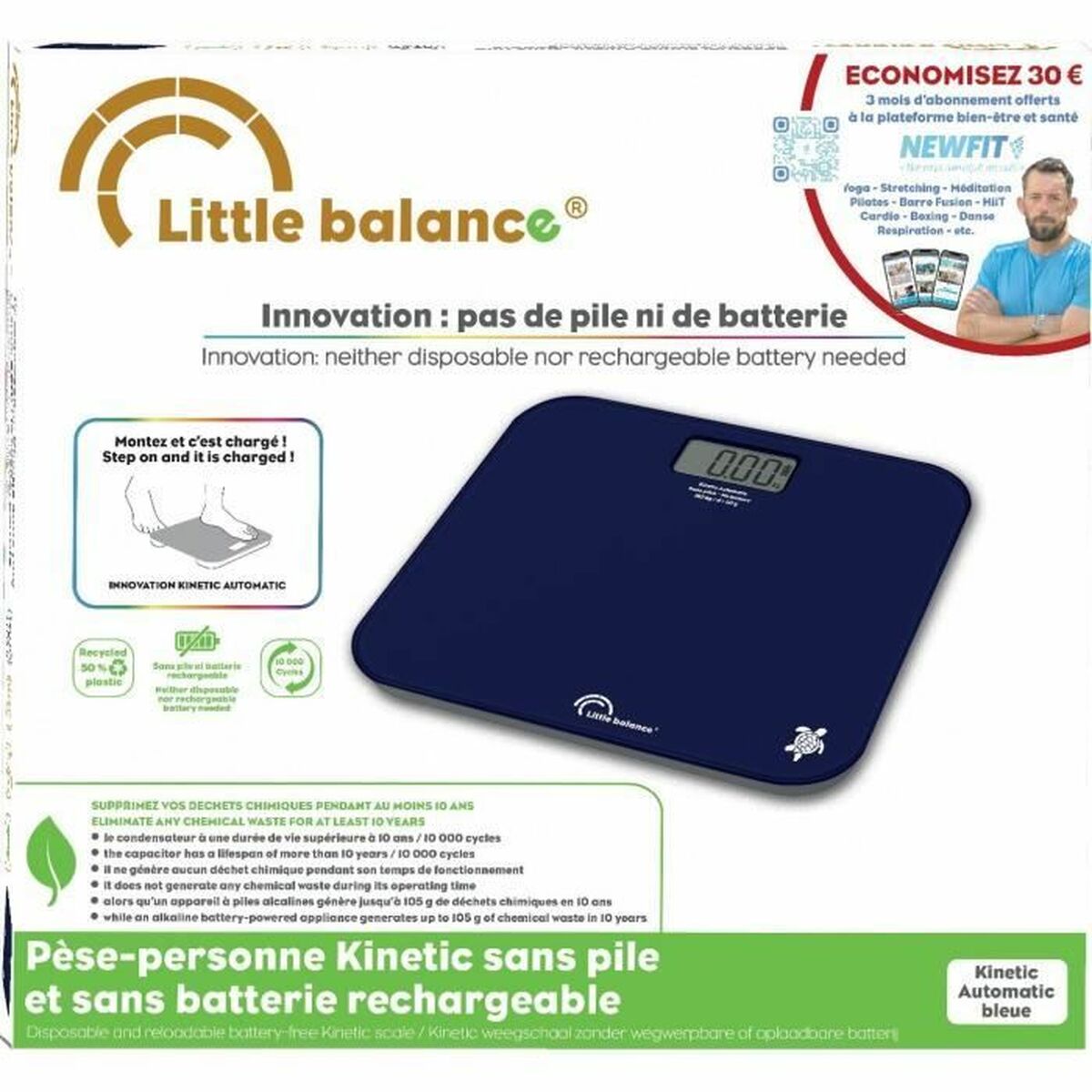 Digital Bathroom Scales Little Balance Kinetic Auto Blue