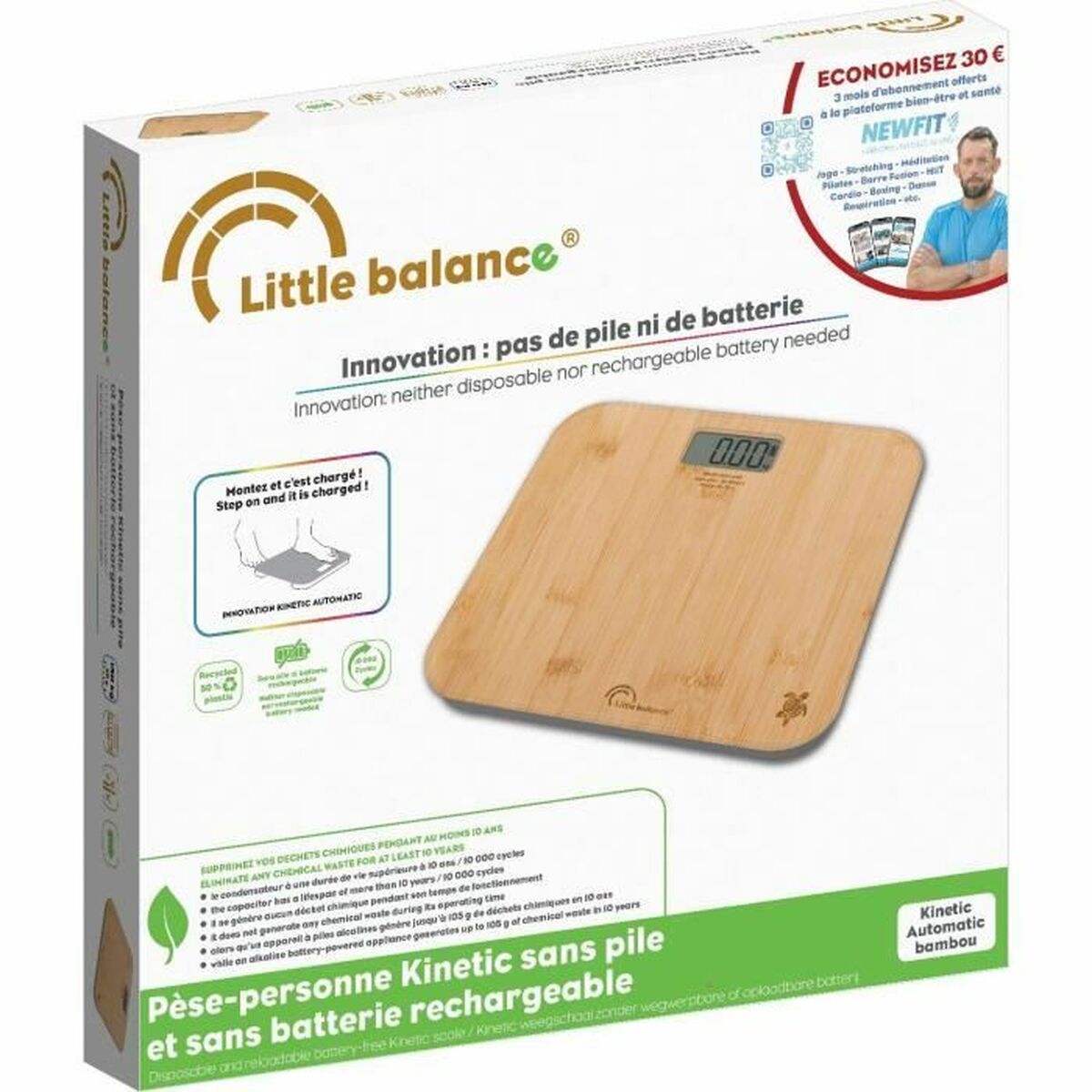 Digital Bathroom Scales Little Balance Automtica Kinetic Bamboo