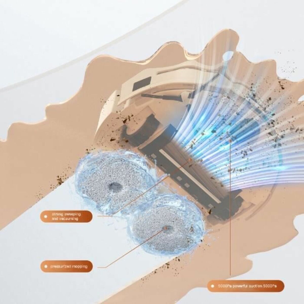 Robot Vacuum Cleaner EZIclean All In One Z15 Pro 5200 mAh