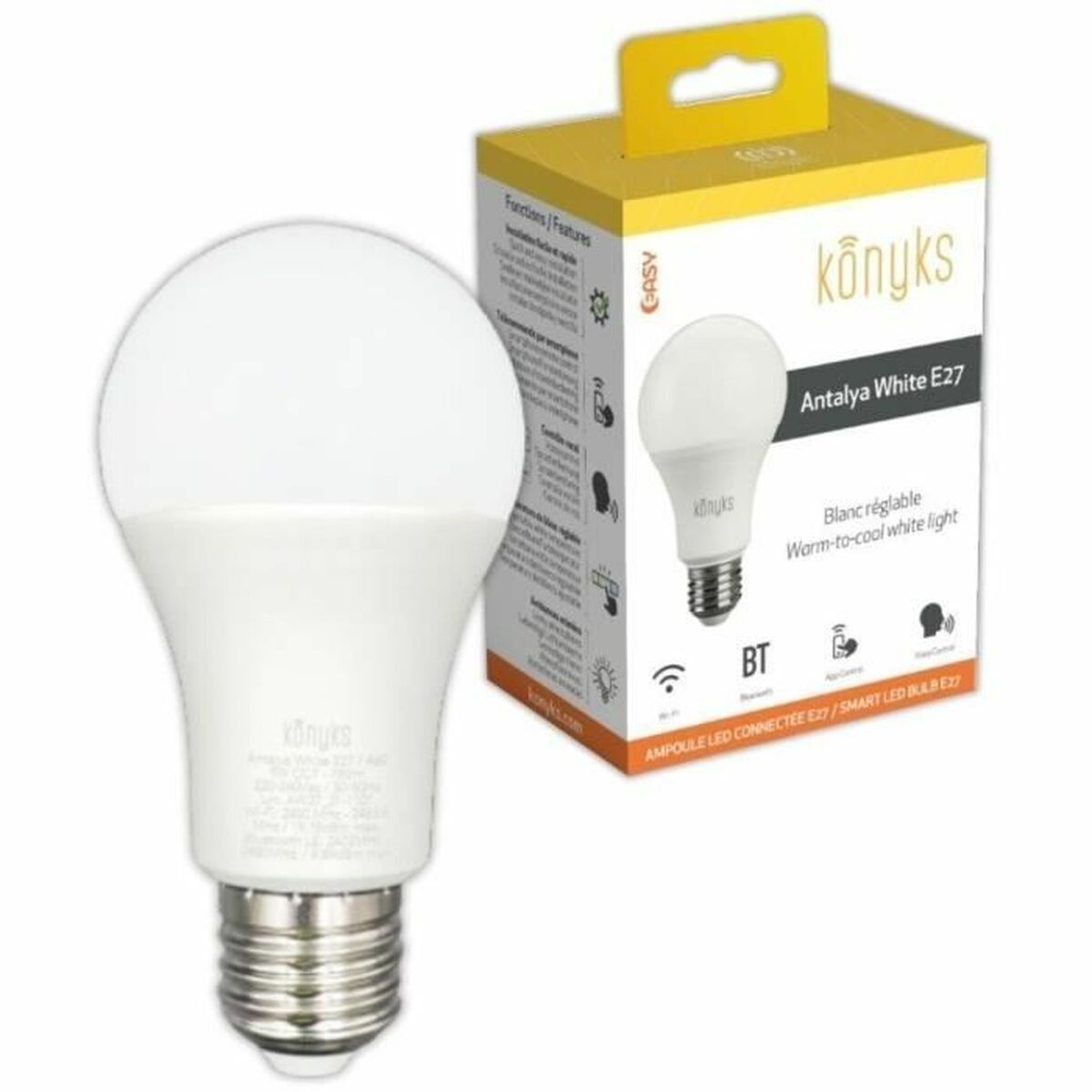Smart Light bulb Konyks e27 White F E27 (6500 K) (1 Unit) Smart Light bulb Konyks e27 White F E27 (6500 K) (1 Unit)