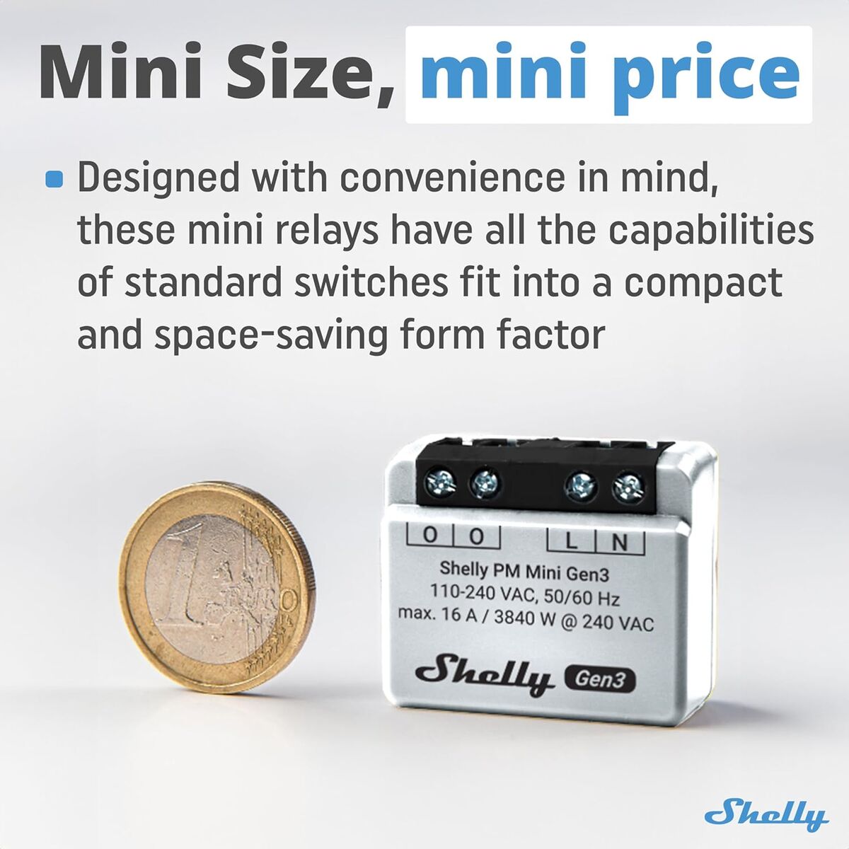 Smart Plug Shelly MINI 1PM GEN3 Bluetooth Wi-Fi Bluetooth 4.2