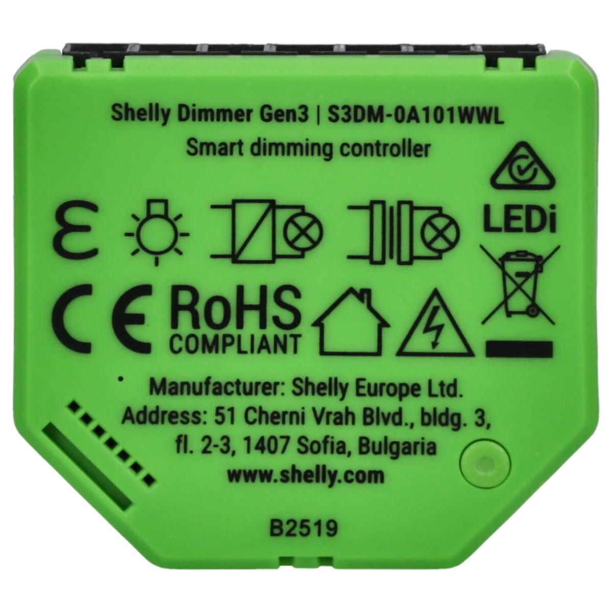 Wi-Fi switch module Shelly Gen 3 220-240 V