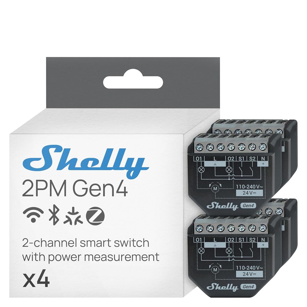 Smart Plug Shelly SHELLY 2PM GEN4 X4 Wi-Fi 230 V 10 A (4 Units) Smart Plug Shelly SHELLY 2PM GEN4 X4 Wi-Fi 230 V 10 A (4 Units)