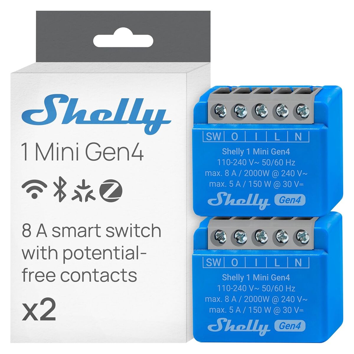 Smart Plug Shelly S4SW-001X8EUU Bluetooth Wi-Fi Bluetooth 5.0