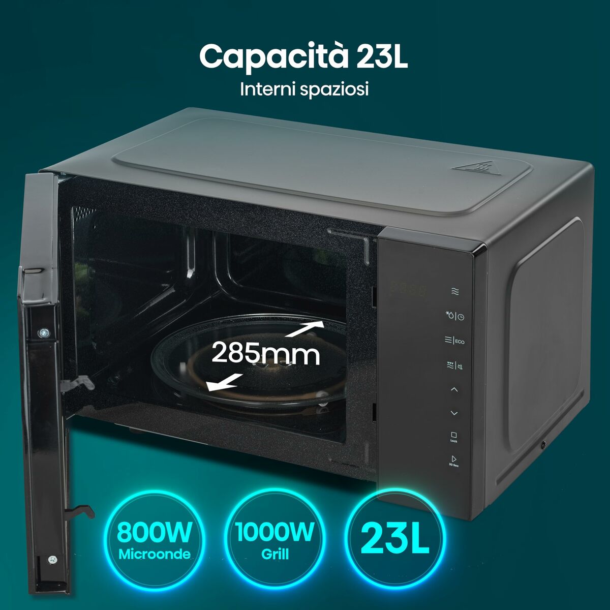 Microwave with Grill Hisense H23MOBS5HG4 Black 800 W 23 L