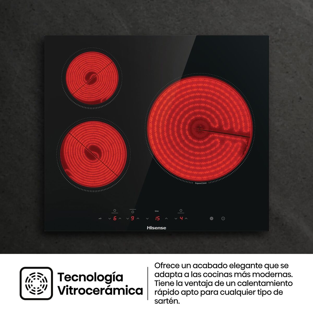 Induction Hot Plate Hisense E6332BSCE 5700 W 59 cm