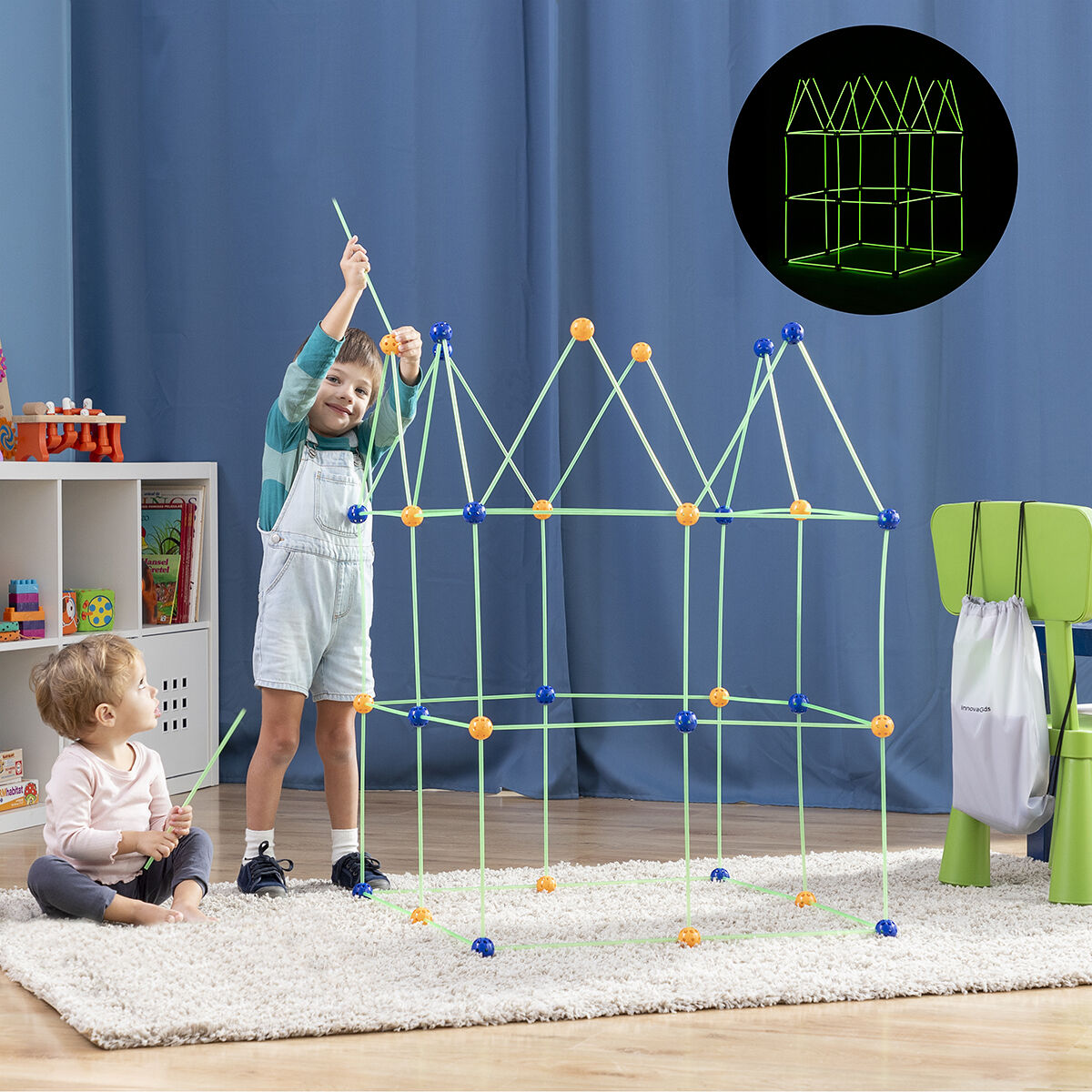 Childrens Fort Building Kit Archikitt InnovaGoods 85 Pieces Childrens Fort Building Kit Archikitt InnovaGoods 85 Pieces