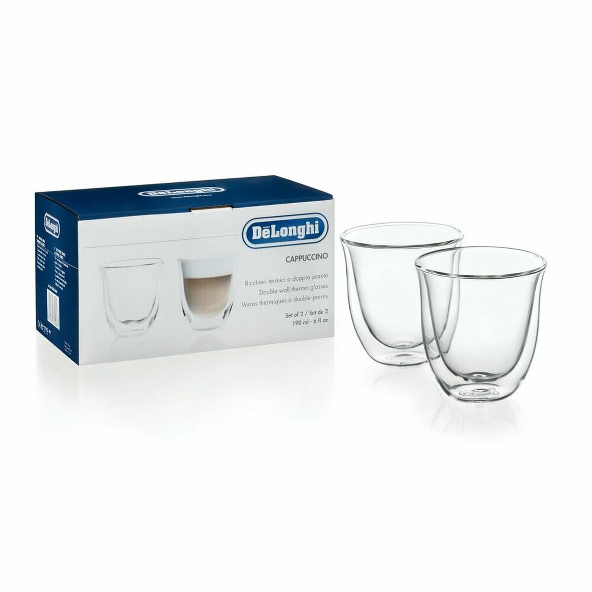 2 Piece Coffee Cup Set De’Longhi 5513214601 Transparent 2 Pieces